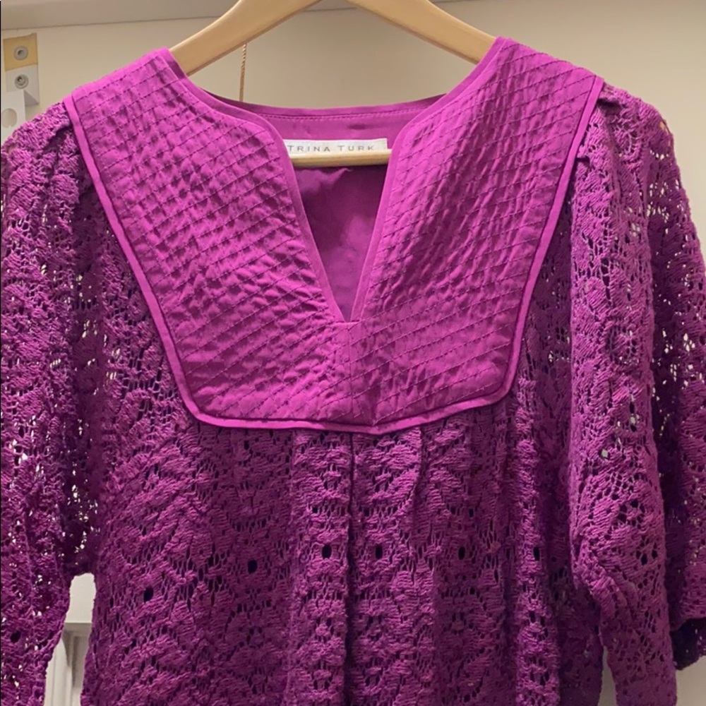 Trina Turk Purple Lace Dress + Slip - 4